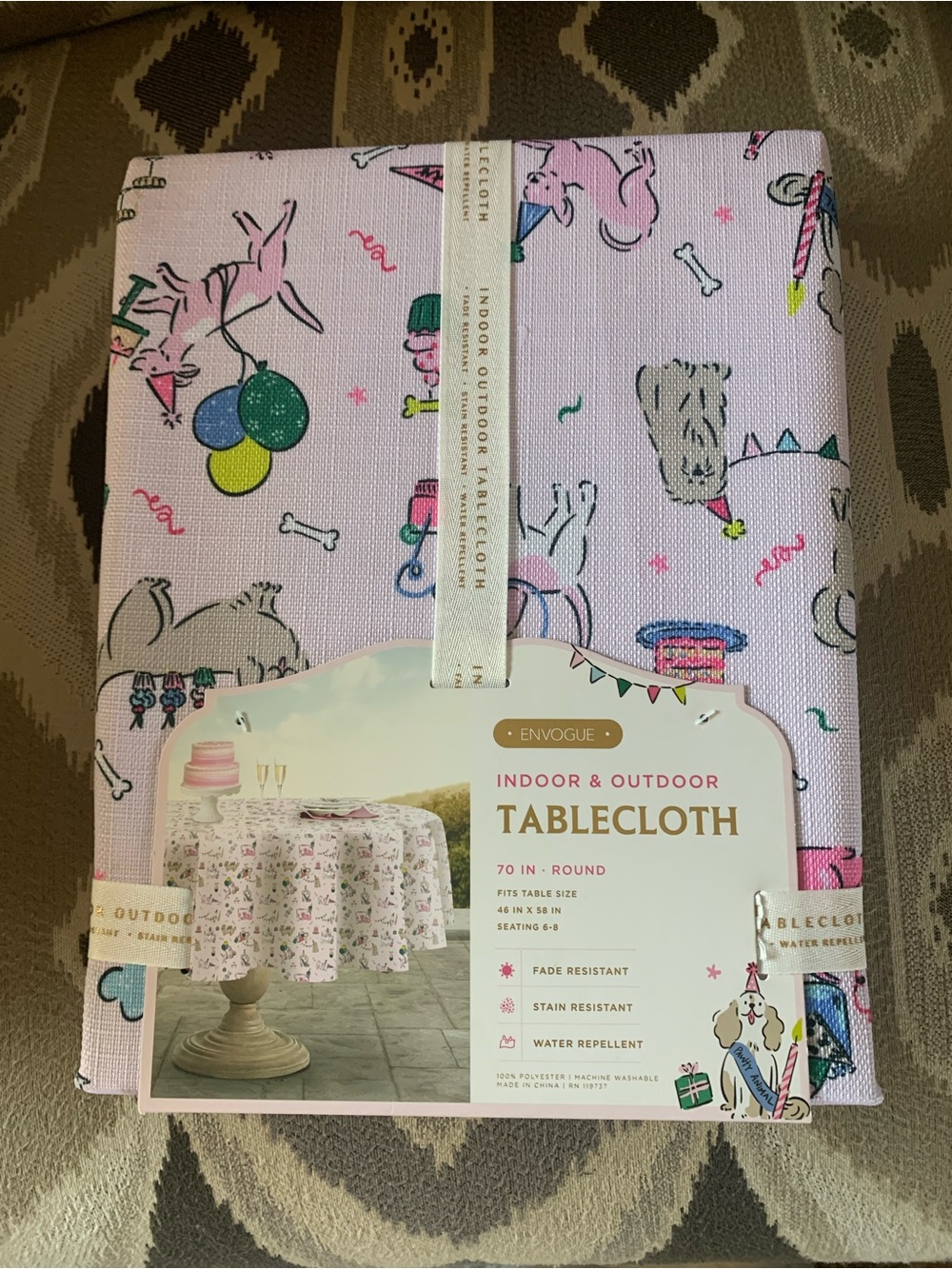 New! Envogue Birthday Party Animal Round Tablecloth